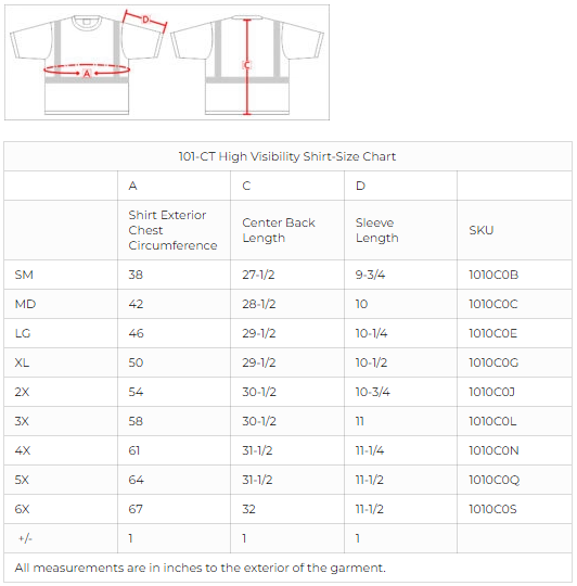 Sizes Grade R Reflective Apparel 101CTLM Type R Class 2 Safety Shirt - Yellow/Lime ...