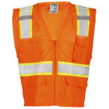 格安販売中 Solid 1164 Kishigo Front Orange - Vest Safety Back Mesh 安全・保護用品