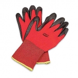 12 PAIR) WORK GLOVES NITRILE COATED RED NYLON GLOBAL 500MF TSUNAMI