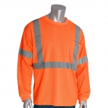 PIP 310-1100 Non-ANSI Long Sleeve Safety T-Shirt - Orange | Full Source