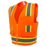 Radians SV55-2ZOD-L Class 2 Safety Vest - Heavy Woven Engineer Vest, Hi-Vis Orange, Large