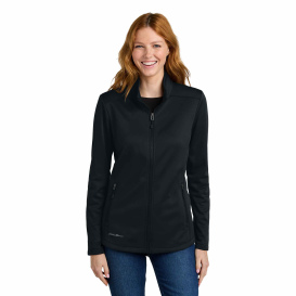 Eddie Bauer EB2470 Ladies Smooth Mid Layer Fleece Full-Zip - Black