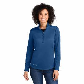 Eddie Bauer EB2370 Ladies Smooth Mid Layer Fleece 1/2-Zip - Cobalt Blue