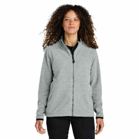 Carhartt CT106419 Ladies Textured Full-Zip Fleece Jacket - Heather Grey