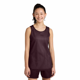 Sport-Tek YST5000 Youth PosiCharge Reversible Mesh Tank - Maroon/White