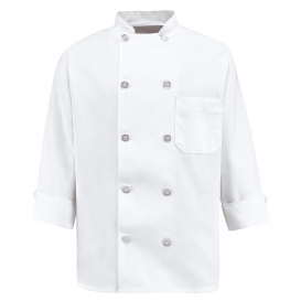 Chef Designs 0401WH Women\'s Ten Pearl Button Chef Coat