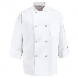 Chef Designs 0413WH Men\'s Eight Pearl-Button Chef Coat with Thermometer Pocket