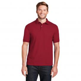 Hanes 054X EcoSmart 5.2-Ounce Jersey Knit Sport Shirt - Deep Red
