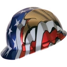 MSA 10052947 American Freedom Series V-Gard Cap Style Hard Hat - American Stars and Stripes with Eagle