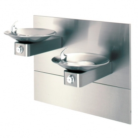 Hi-Lo Barrier-Free Wall Mounted Dual Satin Finish Stainless Steel Drinking Fountain with in-the-wal