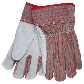 MCR Safety 1080 Split Shoulder Cow Leather Palm Gloves - Clute Pattern - Safety cuff