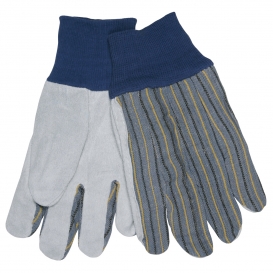 MCR Safety 1150 Clute Style Gloves - Knit Wrist - Blue/Yellow/Black Stripe Fabric