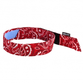 Ergodyne Chill-Its 6705CT Evaporative Cooling Bandana w/ Cooling Towel and Velcro Closure - Red Western