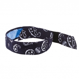 Ergodyne Chill-Its 6705CT Evaporative Cooling Bandana w/ Cooling Towel and Velcro Closure - Navy Western