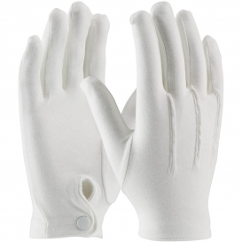 PIP 130-150WM Cabaret 100% Cotton Dress Gloves with Raised Stitching on Back - Snap Closure