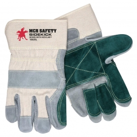 MCR Safety 16025 Sidekick Double Leather Palm & Fingers Gloves - 2.5\