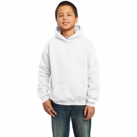 youth white hooded sweatshirt