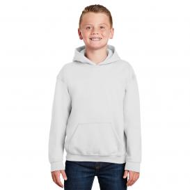 Gildan 18500B Youth Heavy Blend Hooded Sweatshirt - White