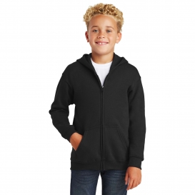Gildan 18600B Youth Heavy Blend Full-Zip Hooded Sweatshirt - Black