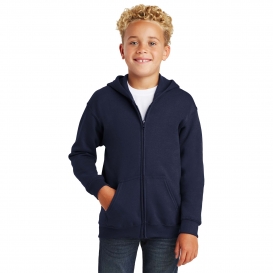 Gildan 18600B Youth Heavy Blend Full-Zip Hooded Sweatshirt - Navy