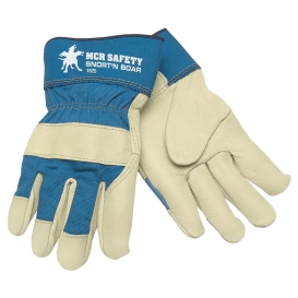 MCR Safety 1925 Snort-N-Boar Premium Grain Pigskin Leather Palm Gloves - 2.5\