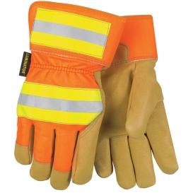 Memphis 19261 Luminator Grain Pigskin Leather Gloves - Thermosock Lined - Reflective Back