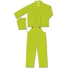 River CIty 2083 Classic 3 Piece Rain Suit - .35mm PVC/Polyester - Yellow/Lime