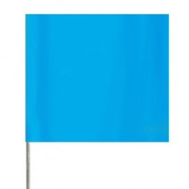 Presco Plain Wire Staff Marking Flags - 2x3 - 15 inch Staff - Blue Glo