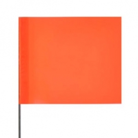 Presco Plain Wire Staff Marking Flags - 2x3 - 15 inch Staff - Orange
