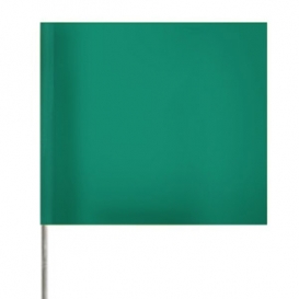 Presco 2x3 Plain Marking Flags with 18 inch Wire Staff - Green - 100 Flags