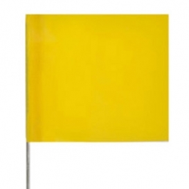 Presco 2x3 Plain Marking Flags with 21 inch Wire Staff - Yellow - 1000 Flags