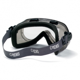 Crews Verdict Safety Goggles - Foam Lined Smoke Frame - Clear Lens