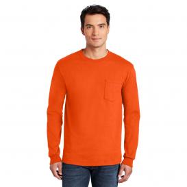 Gildan 2410 Ultra Cotton Long Sleeve T-Shirt with Pocket - S. Orange