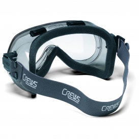 Crews Verdict Safety Goggles - Foam Lined Smoke Frame - Clear Anti-Fog Lens