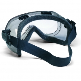 Crews Verdict Safety Goggles - Neoprene Strap - Foam Lined Smoke Frame - Clear Anti-Fog Lens