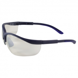 Bouton 250-21-0102 Hi-Voltage AC Safety Glasses - Blue Frame - Indoor/Outdoor Mirror Lens
