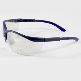 Bouton Hi-Voltage AC Safety Glasses - Blue Frame - Indoor/Outdoor Mirror Lens