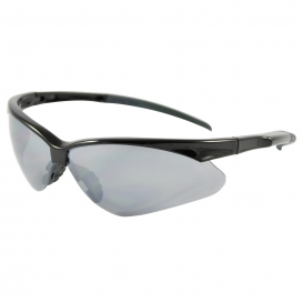 Bouton 250-28-0006 Adversary Safety Glasses - Black Frame - Silver Mirror Lens