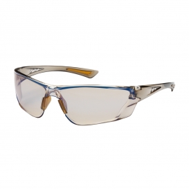 Bouton Recon Safety Glasses - Brown Temples - Indoor/Outdoor Blue Anti-Fog Lens