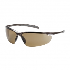 Bouton Commander Safety Glasses - Bronze Frame - Brown Anti-Fog Lens