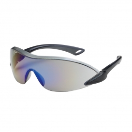 Bouton Airborne Safety Glasses - Black Temples - Blue Mirror Anti-Fog Lens