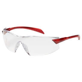 Bouton 250-45-1010 Radar Safety Glasses - Red Temples - Clear Anti-Reflective Lens
