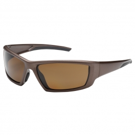 Bouton 250-47-1042 Sunburst Safety Glasses - Brown Frame - Polarized Brown Anti-Fog Lens