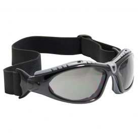 Bouton 250-50-0421 Fuselage Safety Glasses/Goggles - Black Foam Lined Frame - Gray Anti-fog Lens