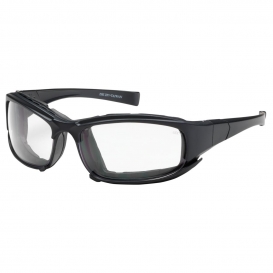 Bouton 250-CE-10090 Cefiro Safety Glasses - Black Foam Lined Frame - Clear Anti-Fog Lens