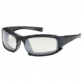 Bouton 250-CE-10092 Cefiro Safety Glasses - Black Foam Lined Frame - Indoor/Outdoor Anti-Fog Mirror Lens
