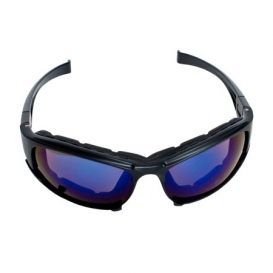 Bouton Cefiro Safety Glasses - Black Frame - Blue Mirror Anti-fog Lens