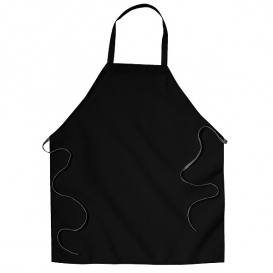 Chef Designs 2500 Standard Bib Apron with Spun Polyester - Black
