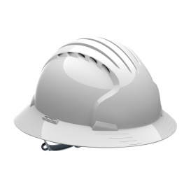 JSP Evolution 6141V Deluxe Full Brim Vented Hard Hat - Slip Ratchet Suspension - White