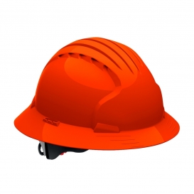 JSP Evolution 6161 Deluxe Full Brim Hard Hat - Wheel Ratchet Suspension - Hi-Viz Orange
